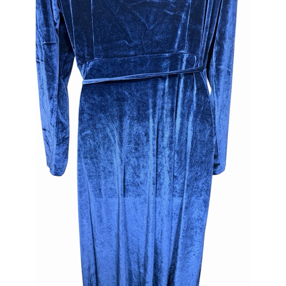 Baltic Born Velvet Wrap Dress NWT Sapphire Blue Long Sleeve Maxi Sz XL Holiday - Picture 11 of 15